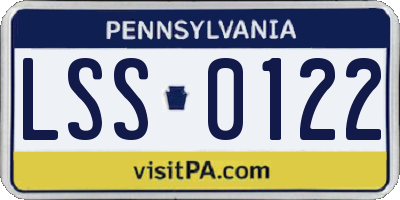 PA license plate LSS0122