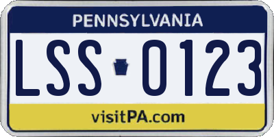 PA license plate LSS0123