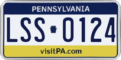 PA license plate LSS0124