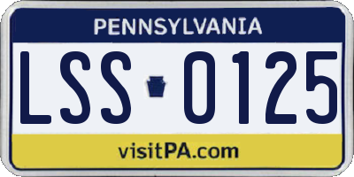 PA license plate LSS0125