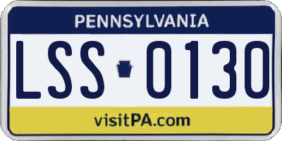 PA license plate LSS0130