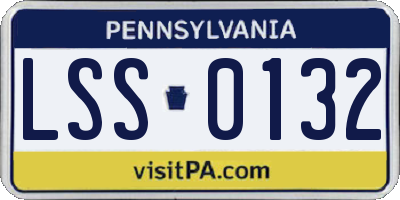 PA license plate LSS0132