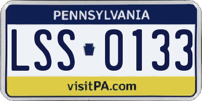 PA license plate LSS0133