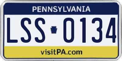 PA license plate LSS0134