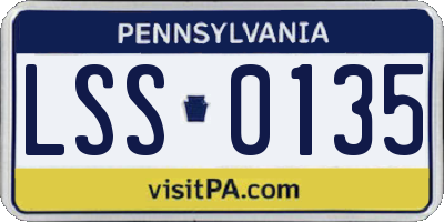 PA license plate LSS0135