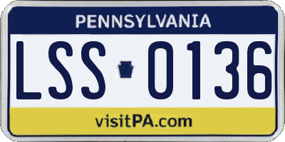 PA license plate LSS0136