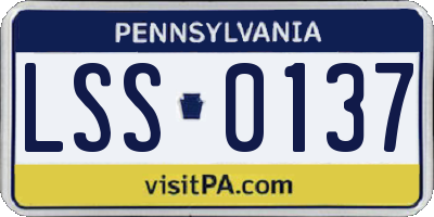 PA license plate LSS0137