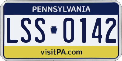 PA license plate LSS0142