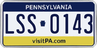 PA license plate LSS0143
