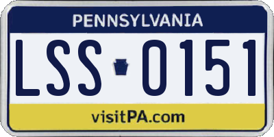 PA license plate LSS0151