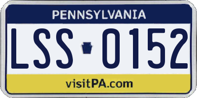 PA license plate LSS0152