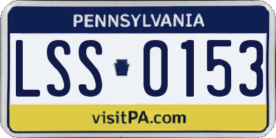 PA license plate LSS0153