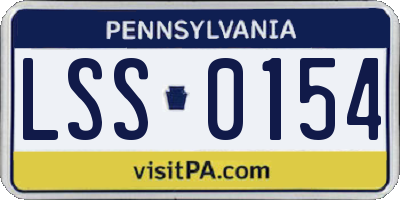 PA license plate LSS0154