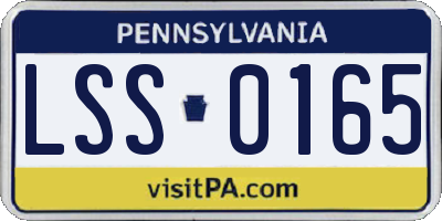 PA license plate LSS0165
