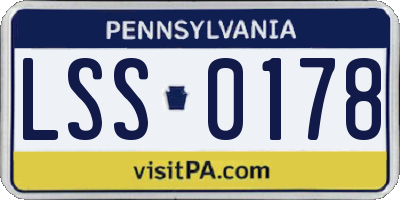 PA license plate LSS0178