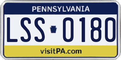 PA license plate LSS0180