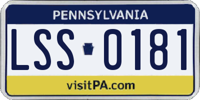 PA license plate LSS0181