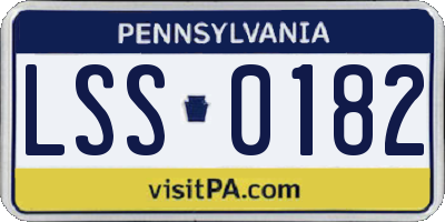 PA license plate LSS0182
