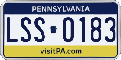 PA license plate LSS0183