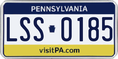 PA license plate LSS0185