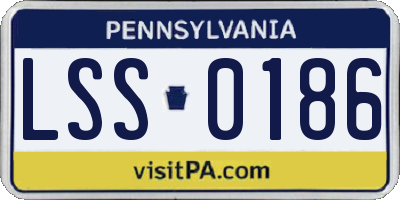 PA license plate LSS0186