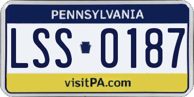 PA license plate LSS0187