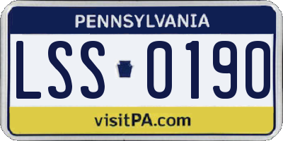 PA license plate LSS0190