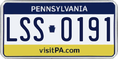 PA license plate LSS0191