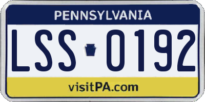 PA license plate LSS0192