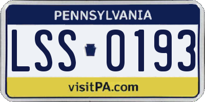 PA license plate LSS0193