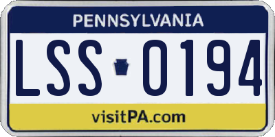 PA license plate LSS0194