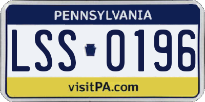 PA license plate LSS0196