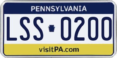 PA license plate LSS0200