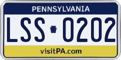 PA license plate LSS0202