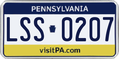 PA license plate LSS0207