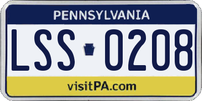 PA license plate LSS0208