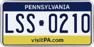 PA license plate LSS0210