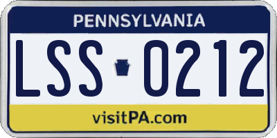 PA license plate LSS0212