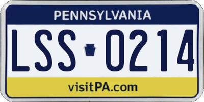 PA license plate LSS0214