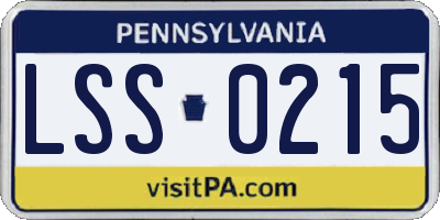 PA license plate LSS0215