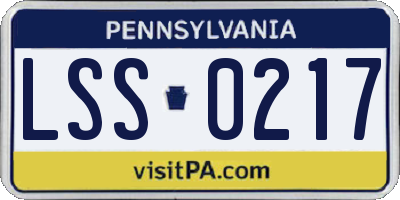 PA license plate LSS0217