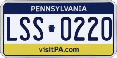 PA license plate LSS0220