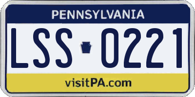 PA license plate LSS0221