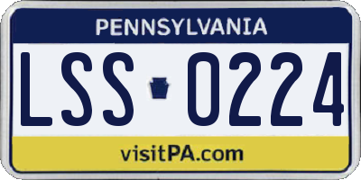 PA license plate LSS0224