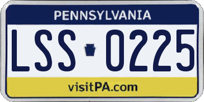 PA license plate LSS0225