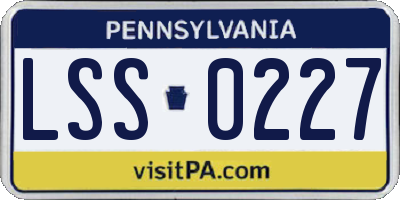 PA license plate LSS0227