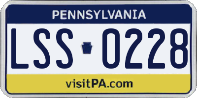 PA license plate LSS0228