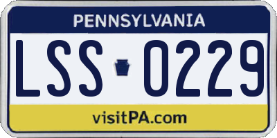 PA license plate LSS0229