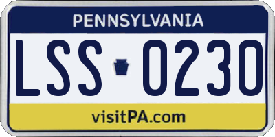 PA license plate LSS0230