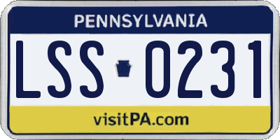 PA license plate LSS0231